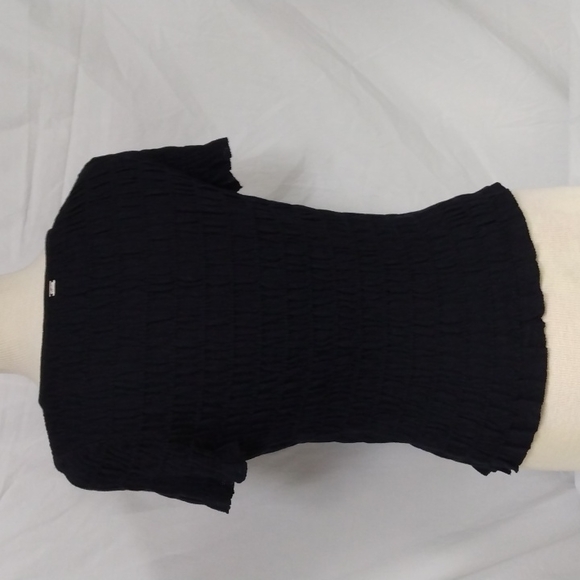 St.John Sport Black Short Sleeve Accordion Top S - Picture 9 of 14